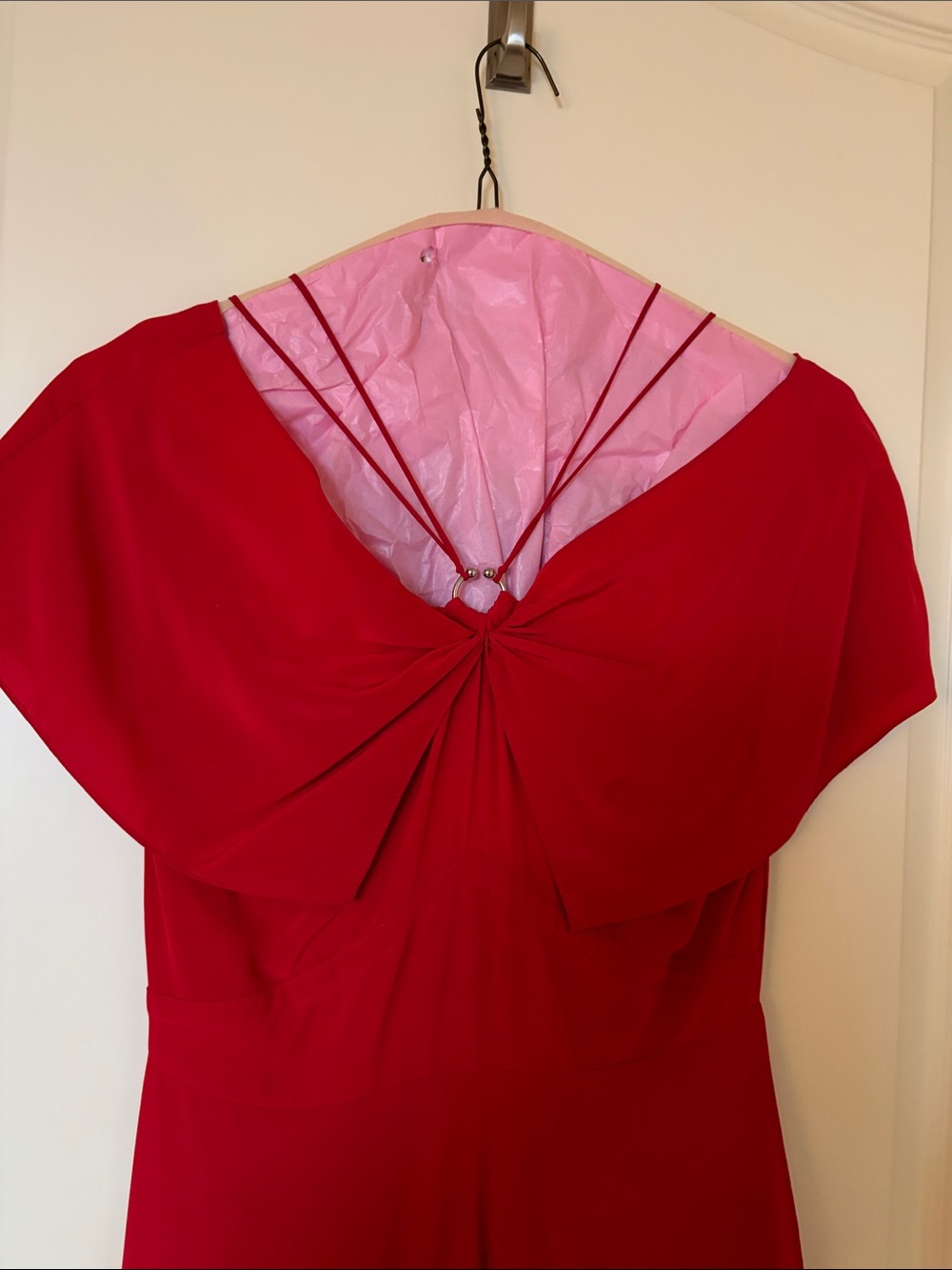 Yigal Azrouel Red Asymmetric Draped Cocktail Dress